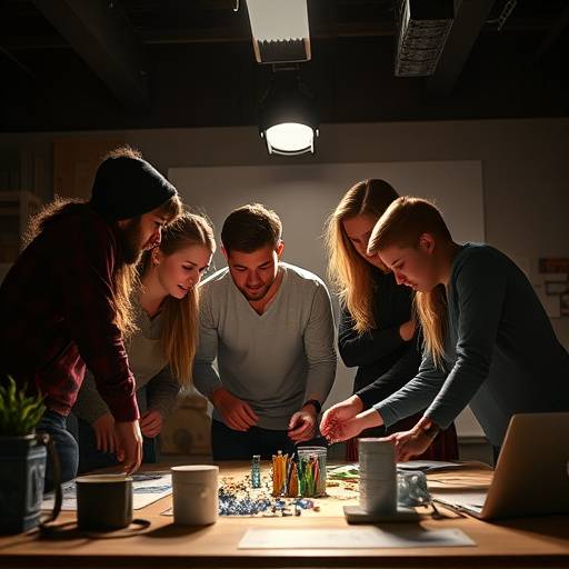 Groupe d'étudiants travaillant ensemble sur un projet